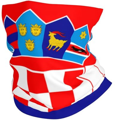 Multifunktionales Sport-Kopftuch. Kann als Schal, Maske, Piratenhut, Halstuch, Haarband, Stirnband verwendet werden, Flagge der Republik Kroatien, weiß, Einheitsgröße