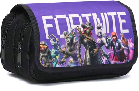Doyomtoy Astuccio Doppio con Cerniera Astuccio per Matita Giochi a Grande Capacità Astuccio Portamatite Astucci Cancelleria Tela per Bambini Ragazzi e Adulti(C)