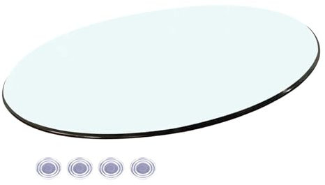 Verre de remplacement de dessus de table rond for table de patio, dessus de table en verre, table de salle à manger ronde en verre, plateau tournant Lazy Susan en verre, bord d'arc polonais(75cm(30 IN