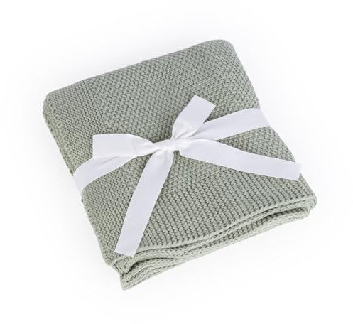 Limaro Kids Babydecke 100% Bio Baumwolle/weiche Decke Baby Mädchen/Junge/Strickdecke Kuscheldecke/Erstausstattung für Neugeborene/Geschenk zur Geburt/Oeko-TEX/Babydecke Baumwolle (mintgrün)