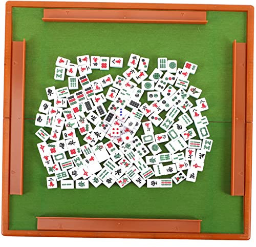 GETAJGHSD 1 Satz Reise Freizeit Mahjong Rumiwürfel-Fliesenspiel Tischspiel Mahjong Requisiten tragbares Schachbrett Kollege famaliguy Spielzeug zartes Mini-Mahjong Tisch-Mahjong-Kit Acryl