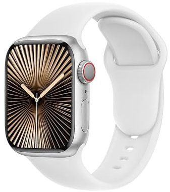 SRena SBC1B for Cinturino Apple Watch 38 40 41 42 44 45 46 mm,Ultra e Ultra 2,SE,Serie 7/8/9/10 - Compatibile con Tutti i Modelli,Bianco