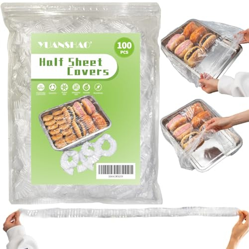 100 Extra Large Bowl Covers For Bread Proofing,Fits Bowl up to 20,Sheet Pan Covers, Elastic Reusable Plastic Bowl Cover For Baking Tray/Pizza Dough Proofing,Outdoor Food Fresh Keeping Bags, BPA Free
