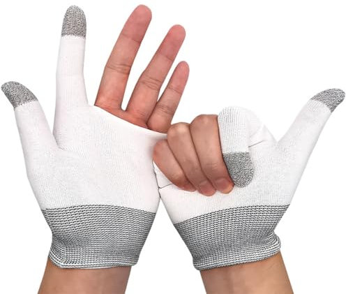 SIOPPKIK Gaming Finger Sleeves, 1 Par Guantes de Juegos móviles, Guantes de Pantalla táctil Antideslizantes y a Prueba de Sudor, adecuados para Juegos móviles Android iOS