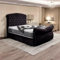 MOORCROFT BEDS Luxury Sleigh Ottoman Storage Bed Frame With Mattress Chesterfield Upholstered in Plush Velvet With Headboard - Divan Gas Lift (Black, 5FT King Storage With Mattress)