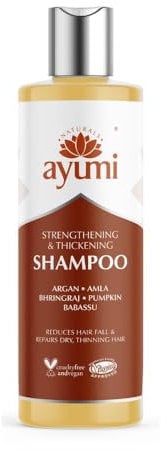 Ayumi Hair Growth Shampoo with DHT Blocker | Anti Hair Loss Shampoo with Bhringraj| Argan OilShampoo for Dry Scalp Treatments | Hair Strengthening with Pumpkin | Ideal Women & MensShampoo | 1x250ml