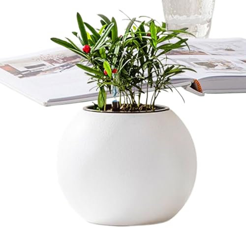 yztju Automatischer Bewässerungsplanter, Automatische Töpfe der Wasseranlage,Automatische Pflanzer im Light Weight | Kugelförmig fauler Blumenbehälter für Sukkulenten, Veilchen, Efeu