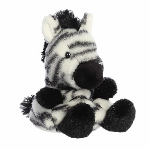 Aurora® Adorable Palm Pals™ Grévy Zebra™ Stofftier – lustiges Sammelplüsch für Kinder und Erwachsene Sammler – perfekt für die Dekoration von Räumen und Geburtstagsgeschenken – Weiß, 10,2 cm