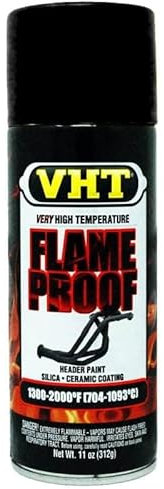 FROST VHT FlameProof High Temperature Paint, Flat Black, 312g, Heat Resistant up to 1093°C