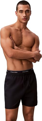 Calvin Klein Herren Badeshorts Medium Drawstring mit Tunnelzug, Blau (Shoreline), XL