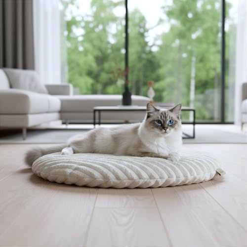 PRASKA Hundematte Katzenkissen für Große und Kleine Hunde oder Katzen Rund Ø 45 cm Premium Handcraft Katzenbett, Katzenkissen Katzenbettchen Tierbett für Katzen - Katzendecke