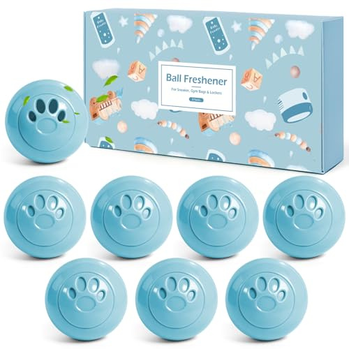 Scent-Hi Shoe Deodoriser Balls, Long-Lasting Baby Powder Scented, 8 Pack