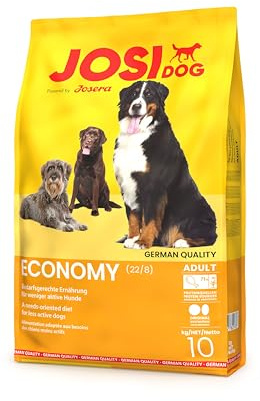JosiDog Economy 10 kg | Adult | Premium Trockenfutter für ausgewachsene weniger aktive Hunde | mit viel tierischem Protein | Powered by JOSERA | Hundefutter | Alleinfutter | 1er Pack
