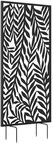 Outsunny Raumteiler Freistehend Hängend Paravent 65 x 130 cm Schwarz