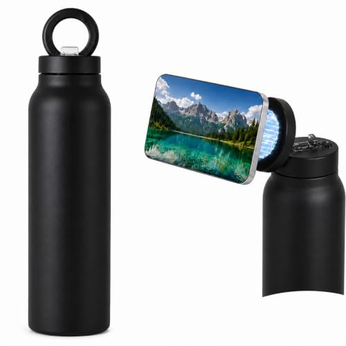 Gourde Magnétique avec Support Téléphone Intégré – Inox Isotherme 750ml – Anneau Porte-Téléphone – Froid 24h/Chaud 12h – Sport, Bureau, Voyage