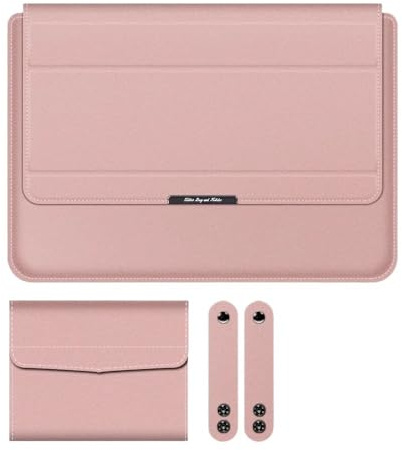 Laptop Sleeve Bag Suitable For Samsung Galaxy Book 4 5 Pro 360 Folio Holder Stand Wrist Rest Pad Mouse Pouch Cable Belt Case(Rose Gold,For 15.6inch)