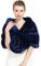 BEAUTELICATE Kunstpelz Schal Stola Damen für Frauen Festlich Bolero Hochzeit Braut Abendkleid Brautschal Brautstola Ivory Navy blau, L