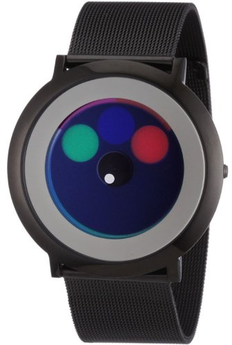 Colour Inspiration, Unisex Armbanduhr Quarz, Colorchanging Serie ONE dot IP Black, Milanese-Armband, satiniertes IP schwarz beschichtestes Edelstahlgehäuse