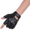 JISEN Herren PU Lederhandschuhe, Steampunk Gothic Halbfinger Hook-Loop Handschuhe