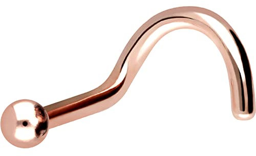 PIERCINGLINE Nasenpiercing Chirurgenstahl Kugel Spiral Nasenstecker Piercing Stecker Roségoldfarben