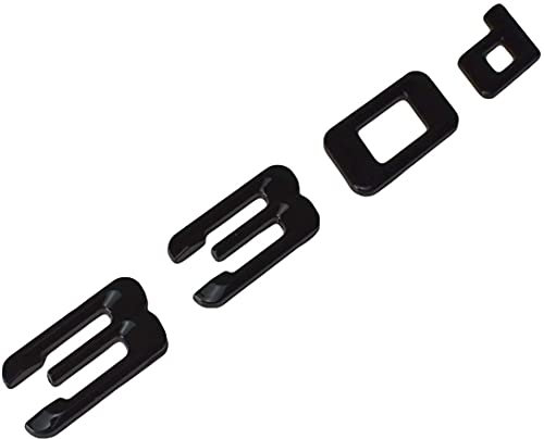 MCK Auto 330d schwarz glänzend Heckklappe Logo hinten Abzeichen Emblem Tuning kompatibel mit E90 E91 E92 E93 F30 F31 F32 F33 F34 HB3R1