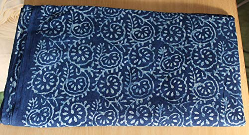 Traditional Jaipur Block gedruckt Baumwollgewebe Hand gedruckt indischen Stoff, weicher Baumwollstoff von The Yard Stoff, Jaipuri Kurti Print Stoff für Schals, Sommerkleid Stoff (5 yards)
