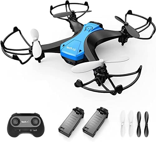 tech rc UNMANNED AERIAL VEHICLE, 20mins Flight Time, for Kids, Blue, Beginner Level, Remote Control Toy Drone with 3D Flips, Altitude Hold, One Key Take-off/Landing, Headless Mode