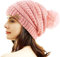 REDESS Damen Winter Pom Pom Beanie Mütze mit warmem Fleece gefüttert, Dicker Slouchy Snow Knit Chunky Baggy Skull Ski Cap