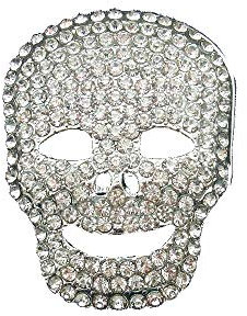 Brosche Magnetbrosche Schal Clip Bekleidung Poncho Taschen Stiefel Textilschmuck Strass Totenkopf Skull Schädel Silber