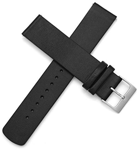 20 mm austauschbares Uhrenarmband aus echtem Leder für Skagen, Schwarz, 20 millimeters, Modern