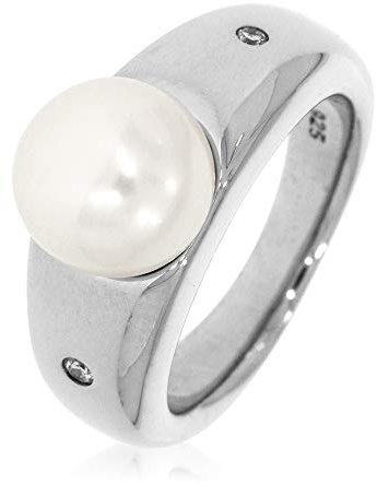 XEN Ring mit 2 Diamanten und Süßwasserzuchtperle 52 (16.6)