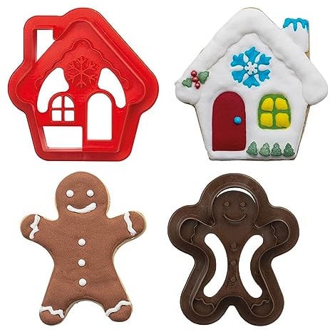 DECORA 0255094 AUSSTECHER AUS KUNSTSTOFF GINGERBREAD MAN & HOUSE 2-TLG.