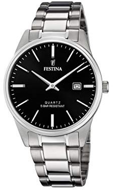 Festina Montre pour Homme F20511/4 Acero Clasico Boîtier en Acier Inoxydable Gris Bracelet en Acier Inoxydable Gris
