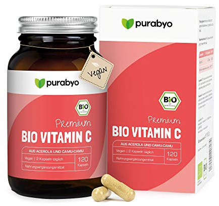 Natürliches Vitamin C BIO | im Glas | aus Bio Camu Camu & Bio Acerola-Kirsche | hochdosiertes Vitamin C | 200 mg täglich | keine Zusatzstoffe | vegan, laborgeprüft und in Deutschland hergestellt
