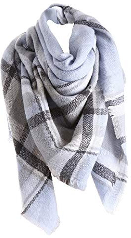 Jacyren Damen Schal Kariert übergroßer Quadratisch Deckenschal Herbstschal Winterschal Karo Tartan Streifen Plaid Muster XXL Oversized Fransen Poncho 40+ Farben Stil XXL Schals (Schal A15)