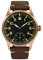 NC San Martin Bronze Flieger Herrenuhr Manuell Mechanisch Saphir Leuchtend Wasserdicht Durchsichtiger Gehäuseboden (Black)