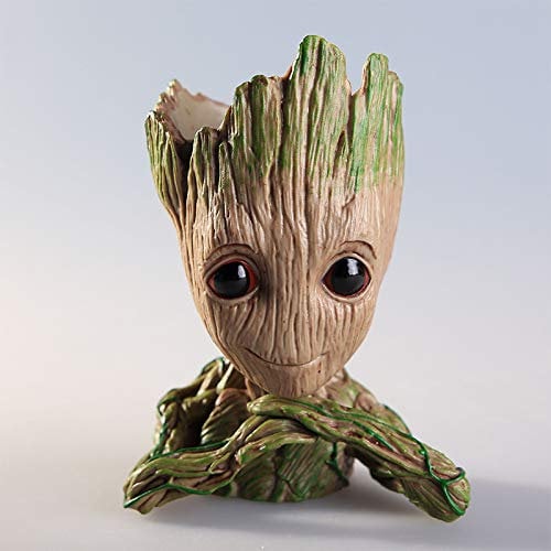 LJG Groot Baby Groot Pen Pot Tree Man Flower Pot Green Plants (espera)
