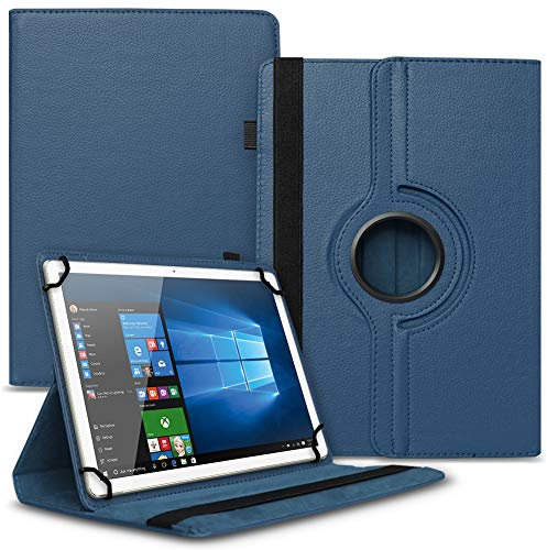NAUCI Tablet Hülle kompatibel mit Jay-tech G10.11 LTE / G10.10 Tasche Schutzhülle Case Universal Cover aus Kunst-Leder Standfunktion 360° Drehbar, Farbe:Blau