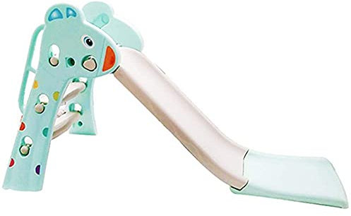 WDW Kids First Slide Deer Design Childrens Indoor Outdoor Garden Toy Climbing Slide Steps (Green)