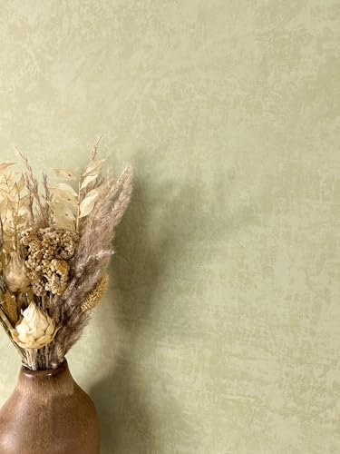 Newroom Tapete Grün Vliestapete Einfarbig - Unitapete Uni Stoff-Optik Textil-Optik Modern Leinen-Optik Struktur inkl. Tapezier-Ratgeber