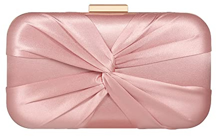 Mulian LilY Clutch-Geldbörse für Damen, plissiert, Satin, Hochzeit, Braut, Clutch, Abschlussball, Party, rose, 7.8 x 4.7 x 2.0 (Small), Minimal