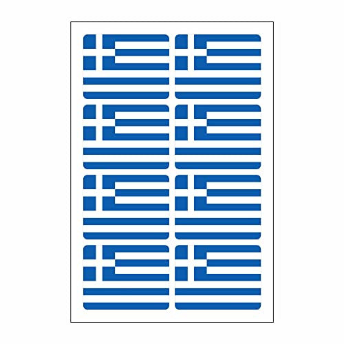 Generisch Griechenland Flaggen Sticker Set | 8 Stück Aufkleber für Auto, Fahrrad & mehr | Wetterfest & UV-beständig | Halbglänzend, Blau, Vinyl