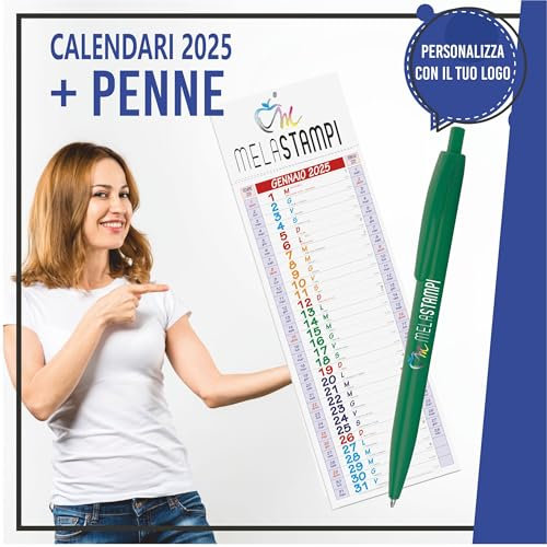 kit Calendari 2025 + penne personalizzati con stampa logo gadget pubblicitari stampa a colori col il vostro logo penna calendario Olandese Silhouette Multicolor pubblicità (50)