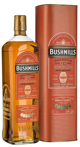 Bushmills 10 Years Old Single Malt Irish Whiskey SHERRY CASK Finish 46% Vol. 1l in Giftbox