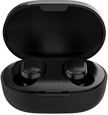 Kabellose Bluetooth-Kopfhörer, Touch-Steuerung, mit kabelloser Ladehülle, IPX8, wasserdicht, Stereo-Ohrhörer mit Mikrofon, Headset für Sport, Valentinstag, Geburtstag, Schwarz