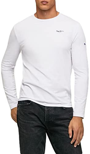 Pepe Jeans Original Basic 2 Long N, T-Shirt Uomo, Bianco (White),XS