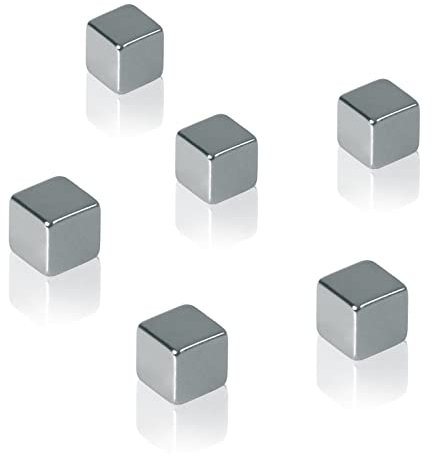 SIGEL BA192 starke Neodym-Magnete Cube, 6er-Set 1x1x1 cm Super-Dym, für Glas-Magnettafeln und Glas-Whiteboards