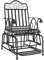vidaXL Schaukelstuhl Gartenstuhl Schwingsessel Metallstuhl Schaukel Stuhl Terrassenstuhl Balkonstuhl Gartenmöbel Garten 61cm Schwarz Stahl