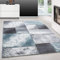 Teppium Moderner Kurzflor Teppich Wohnzimmer 250x350 (240 x 340 cm) Blau - Konturenschnitt Teppich Waschbar, Kariertes, Pflegeleicht, Weich - Ideal für Schlafzimmer, Esszimer und als Küchenteppich