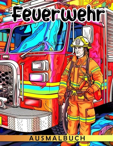 Feuerwehr Ausmalbuch: Entzückende Ausmalbilder mit Feuerwehrmann-Illustrationen zum Ausmalen und Spaß haben für Kinder